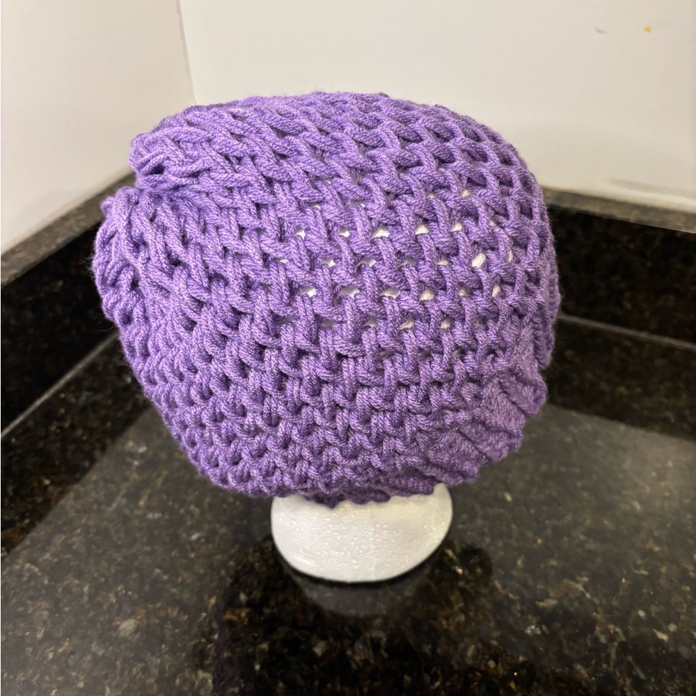 NWOT Purple Knit Beanie - Picture 3 of 5